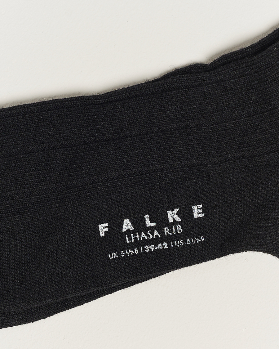 Hombres | Calcetines lana merino | Falke | Lhasa Cashmere Socks Black