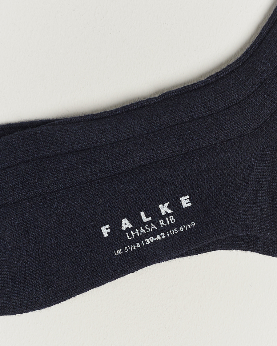 Hombres | Calcetines lana merino | Falke | Lhasa Cashmere Socks Dark Navy
