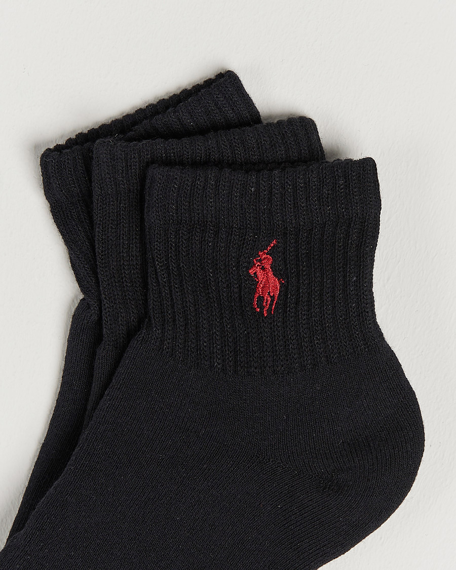 Hombres | Preppy Authentic | Polo Ralph Lauren | 3-Pack Sport Quarter Socks Black