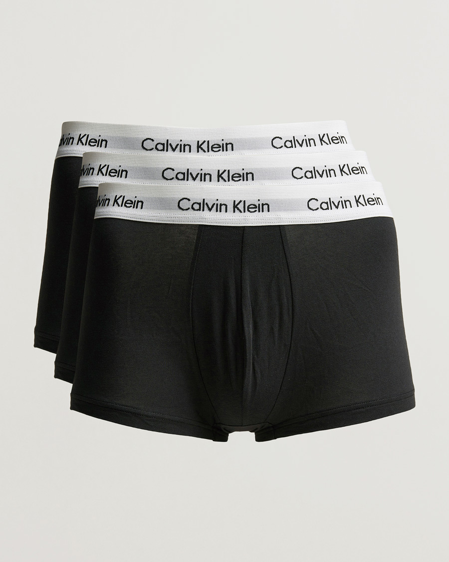 Hombres | Ropa interior y calcetines | Calvin Klein | Cotton Stretch Low Rise Trunk 3-pack Black