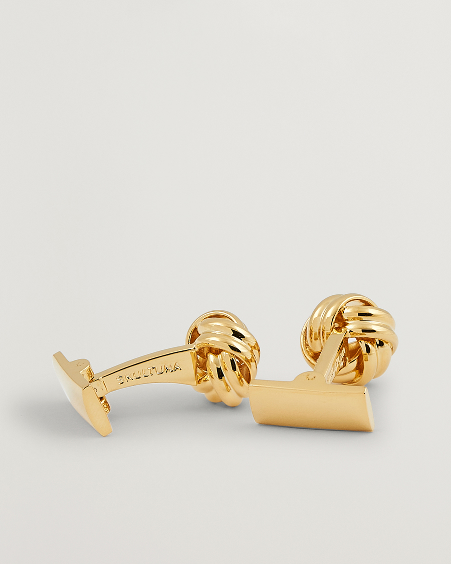 Hombres |  | Skultuna | Cuff Links Black Tie Collection Knot Gold