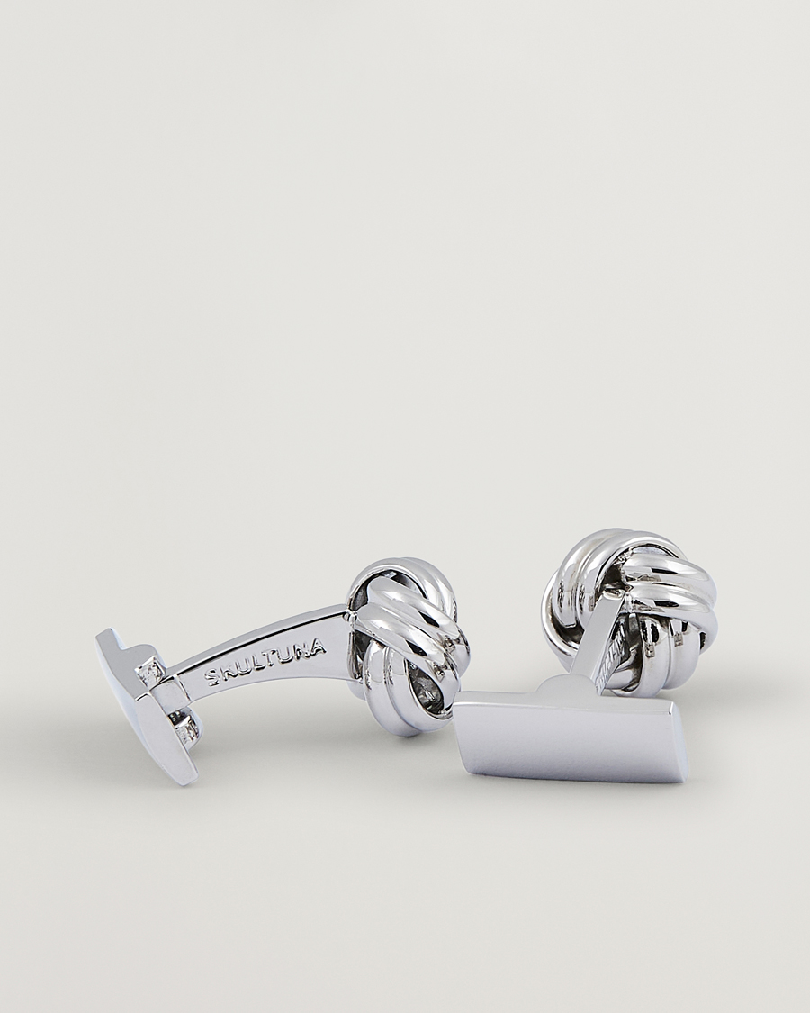 Hombres |  | Skultuna | Cuff Links Black Tie Collection Knot Silver