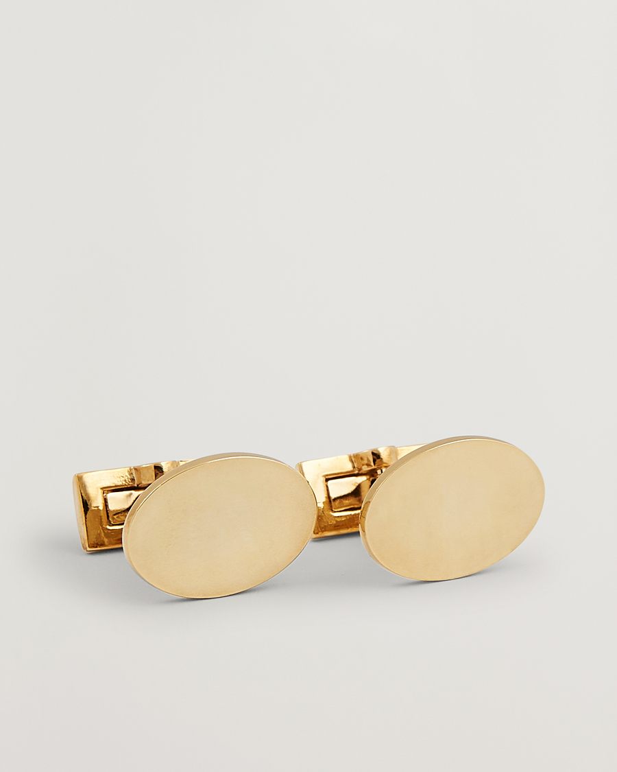 Hombres | Gemelos | Skultuna | Cuff Links Black Tie Collection Oval Gold