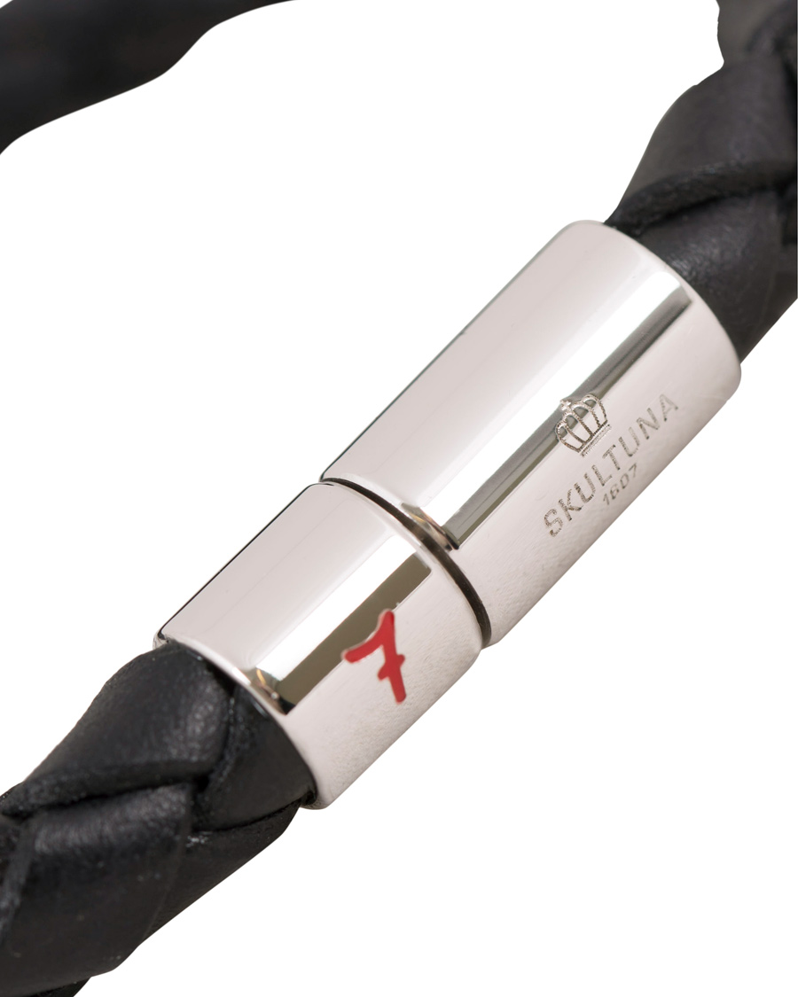 Hombres | Skultuna Leather Bracelet Plaited 7 by Lino Ieluzzi Black | Skultuna | Leather Bracelet Plaited 7 by Lino Ieluzzi Black