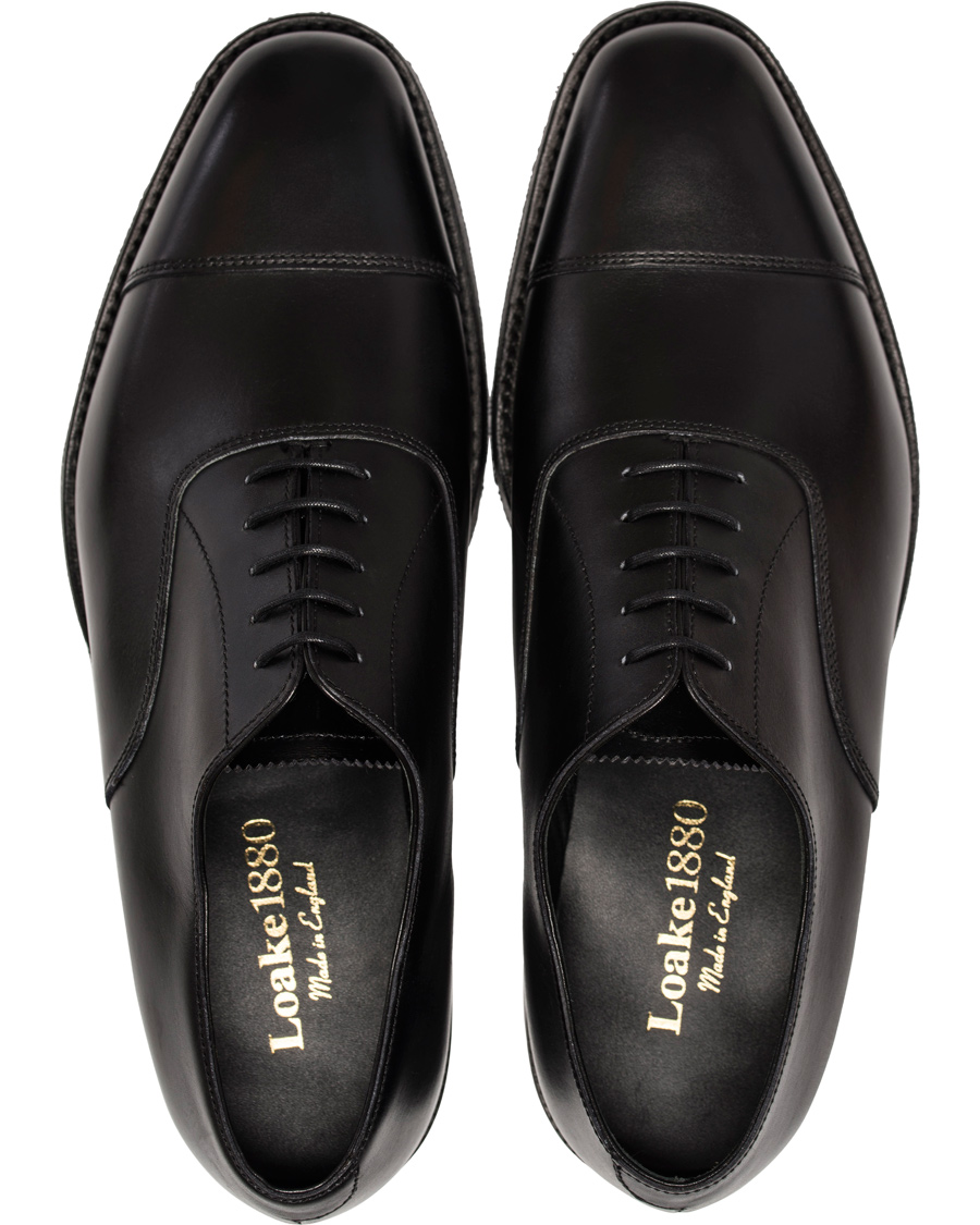 Hombres | Loake 1880 Aldwych Dainite Oxford Black Calf | Loake 1880 | Aldwych Dainite Oxford Black Calf