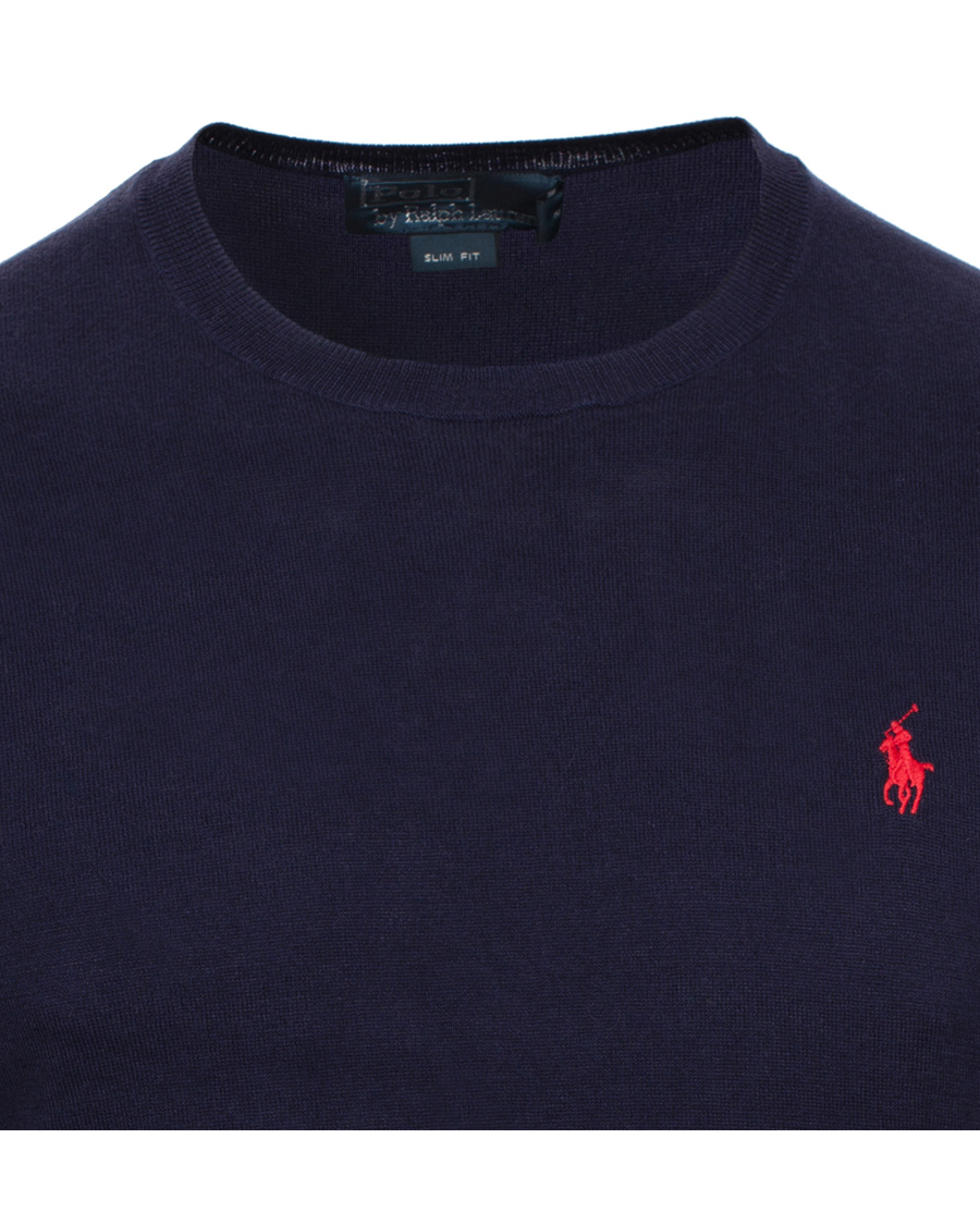 Hombres | Jerséis y prendas de punto | Polo Ralph Lauren | Slim Fit Pima Cotton Crew Neck Pullover Hunter Navy