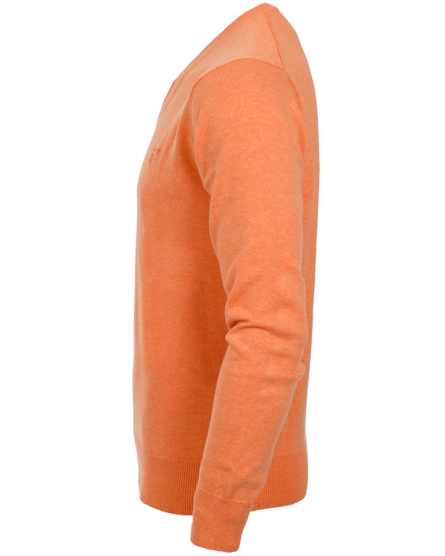 Hombres | Jerséis y prendas de punto | GANT | Light Weight Cotton V-Neck Pullover Carrot Melange