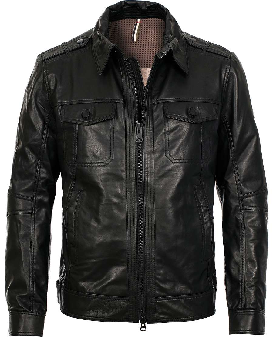 Hombres | Abrigos y chaquetas | J.Lindeberg | Trey Leather Jacket Black
