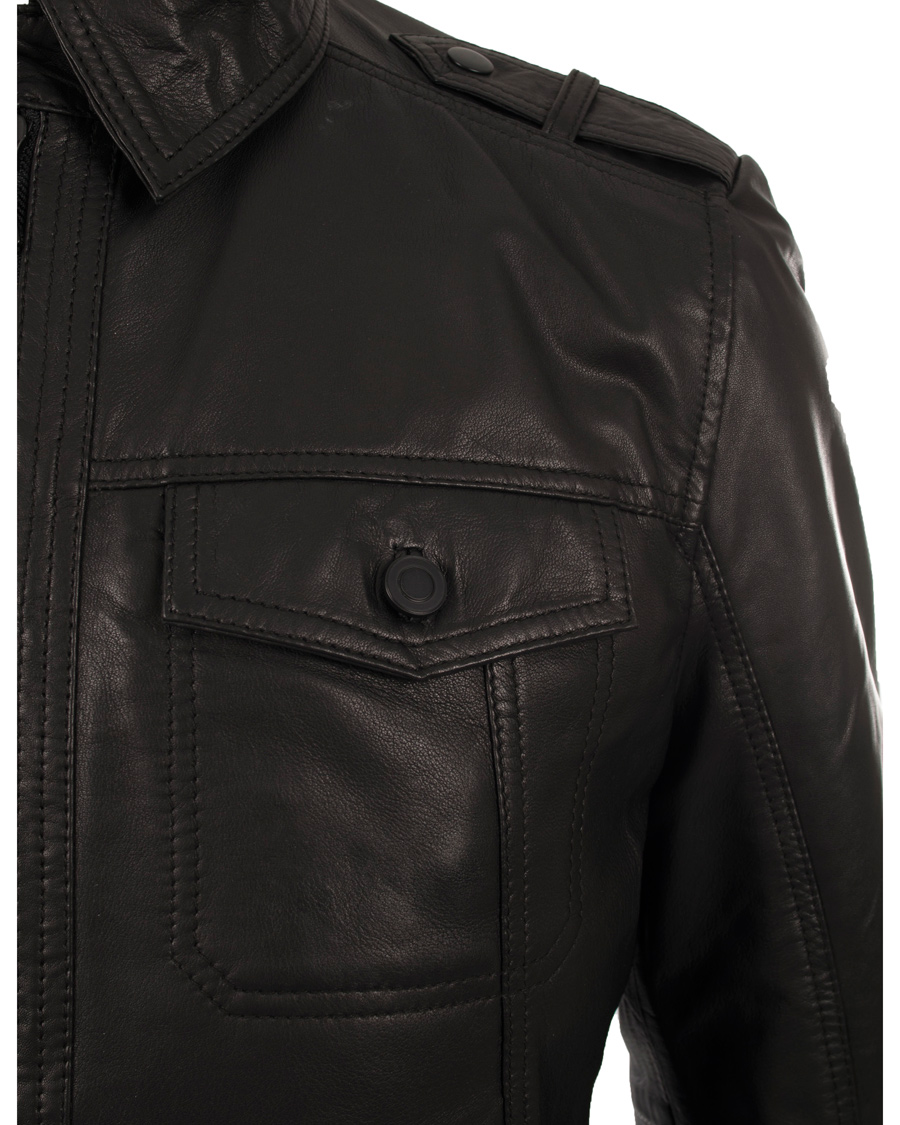Hombres | Abrigos y chaquetas | J.Lindeberg | Trey Leather Jacket Black