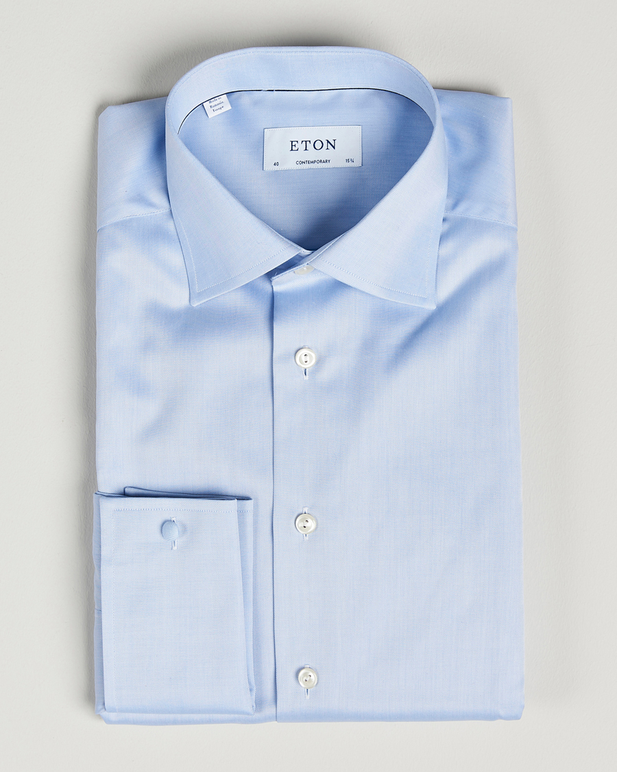 Hombres | Camisas | Eton | Contemporary Fit Shirt Double Cuff Blue