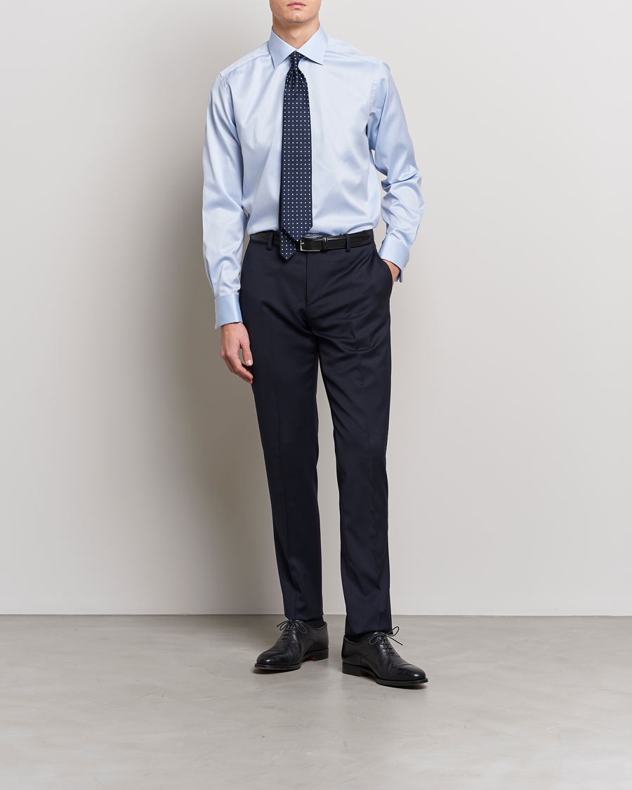 Hombres | Camisas | Eton | Contemporary Fit Shirt Double Cuff Blue