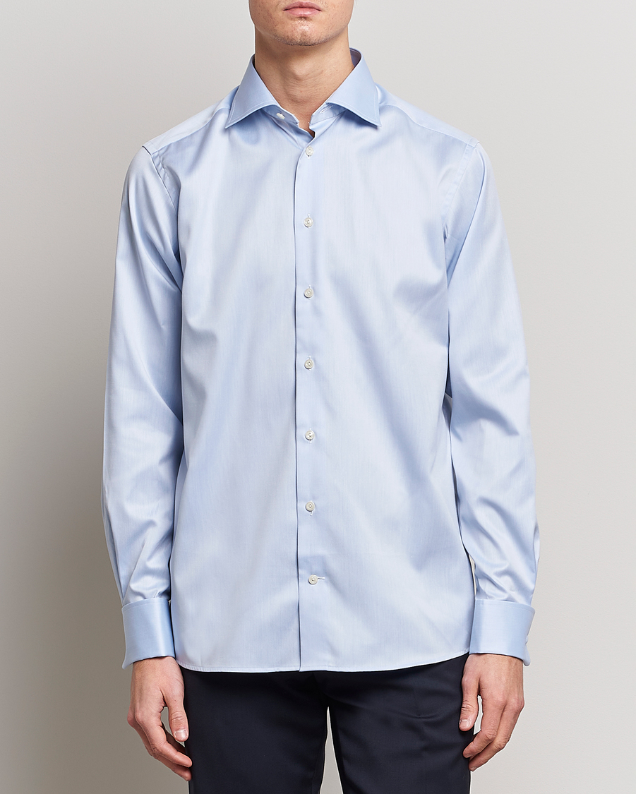 Hombres | Camisas | Eton | Contemporary Fit Shirt Double Cuff Blue