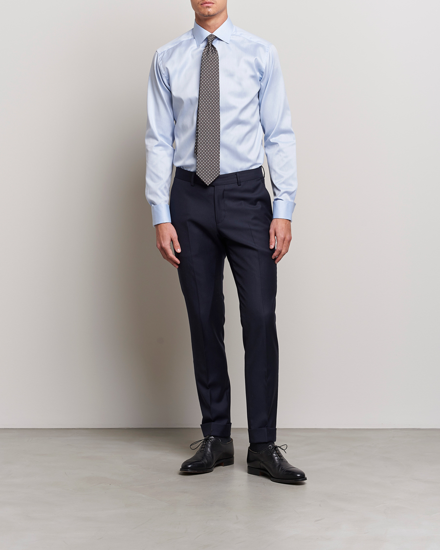 Hombres | Camisas | Eton | Slim Fit Shirt Double Cuff Blue