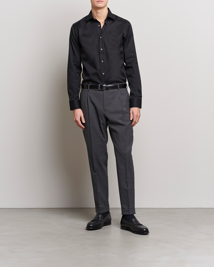Hombres | Formal | Eton | Slim Fit Shirt Black