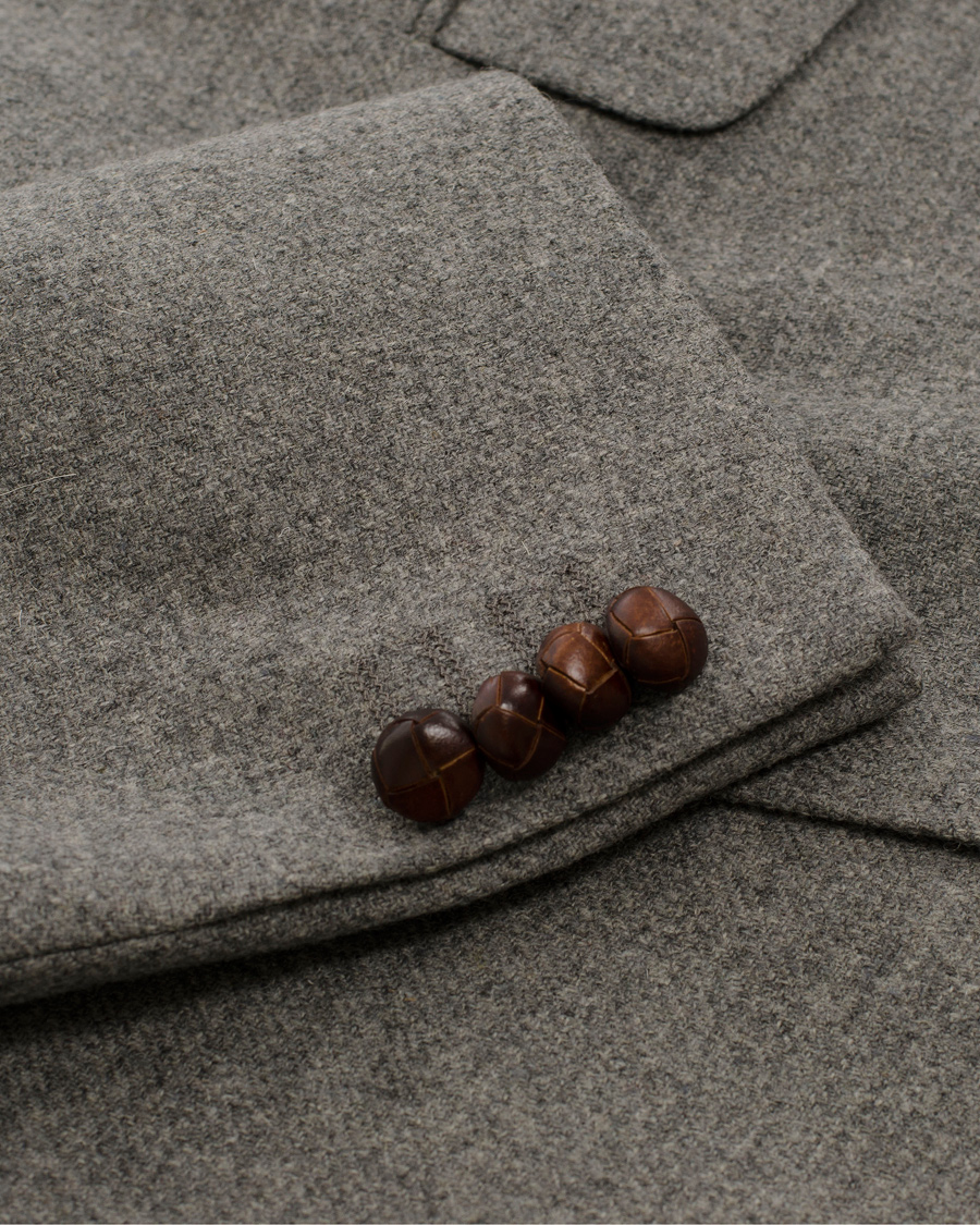 Hombres | Blazers | Morris | Brian Shetland Wool Diagonal Blazer Grey