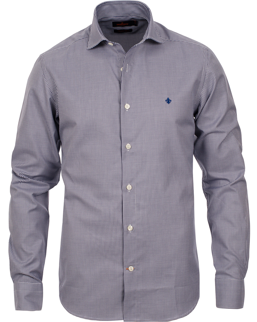 Hombres | Camisas | Morris | Sir Moore Mini Check Shirt Navy