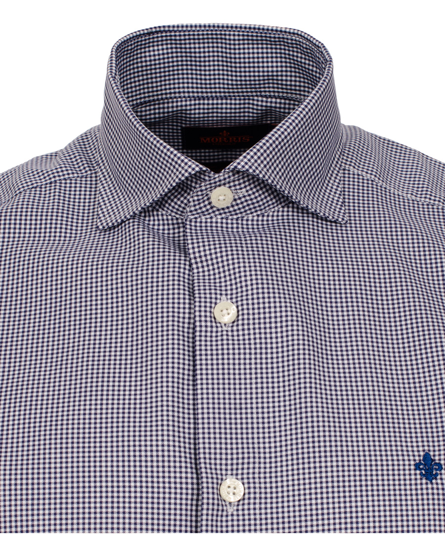 Hombres | Camisas | Morris | Sir Moore Mini Check Shirt Navy