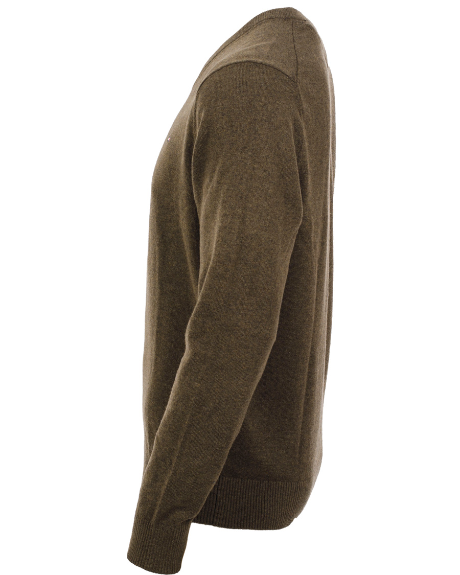 Hombres | Jerséis y prendas de punto | Tommy Hilfiger | Pima Cotton Cashmere V-neck Pullover Beech Green