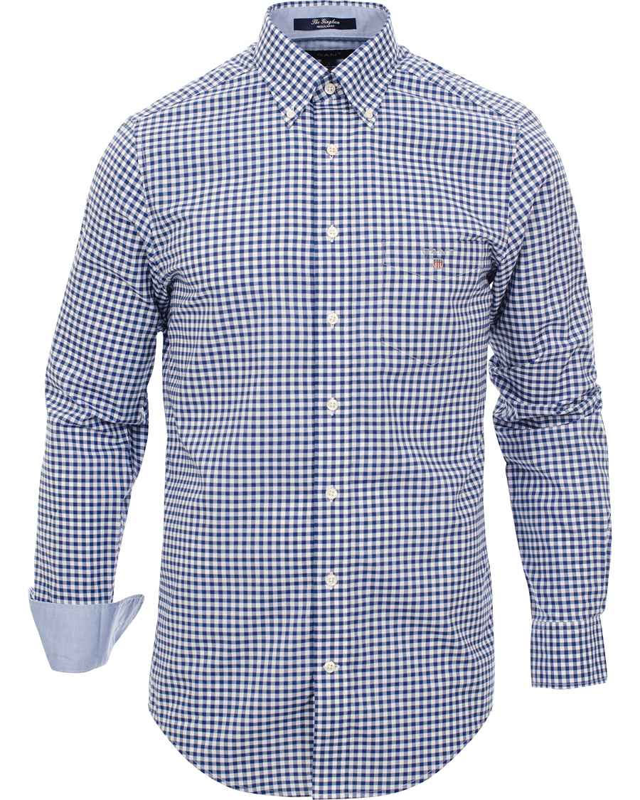 Hombres | Camisas | GANT | The Gingham Regular Fit Shirt Deep Cobalt Blue