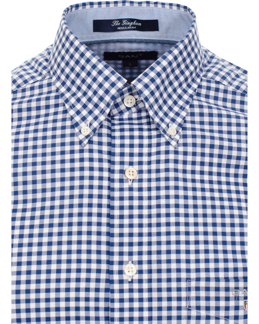 Hombres | Camisas | GANT | The Gingham Regular Fit Shirt Deep Cobalt Blue