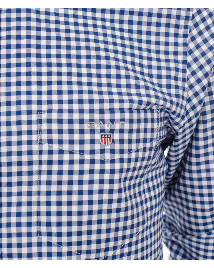 Hombres | Camisas | GANT | The Gingham Regular Fit Shirt Deep Cobalt Blue