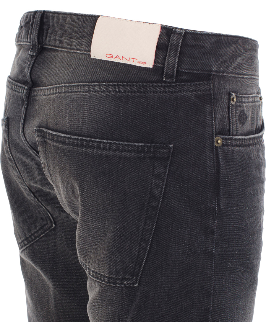 Hombres | Vaqueros | GANT Rugger | Stick Boy Burned Selvedge Jeans Black Worn In