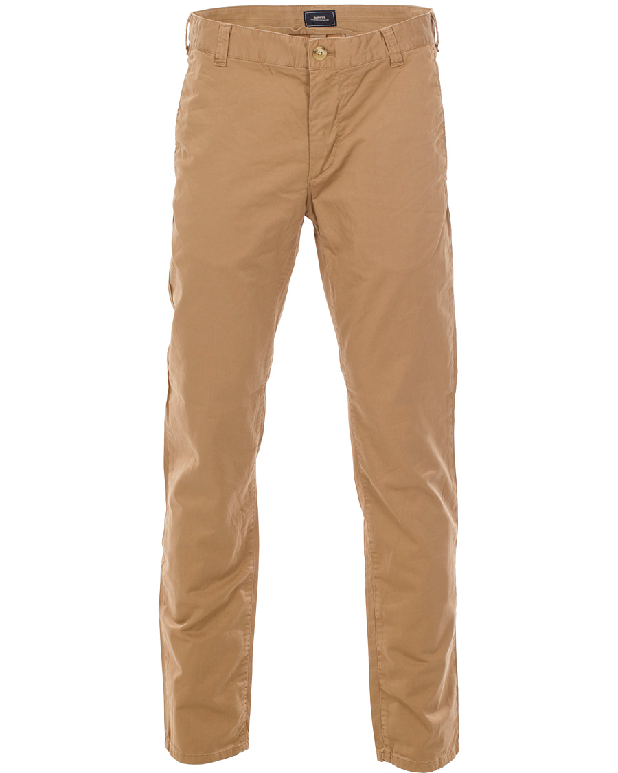 Hombres | Pantalones | Boomerang | Steve Satin Cotton Chinos Teak Brown