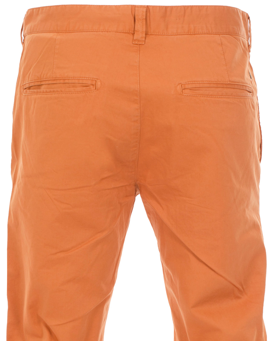 Hombres | Pantalones | Boomerang | Steve Satin Cotton Chinos Amber Orange