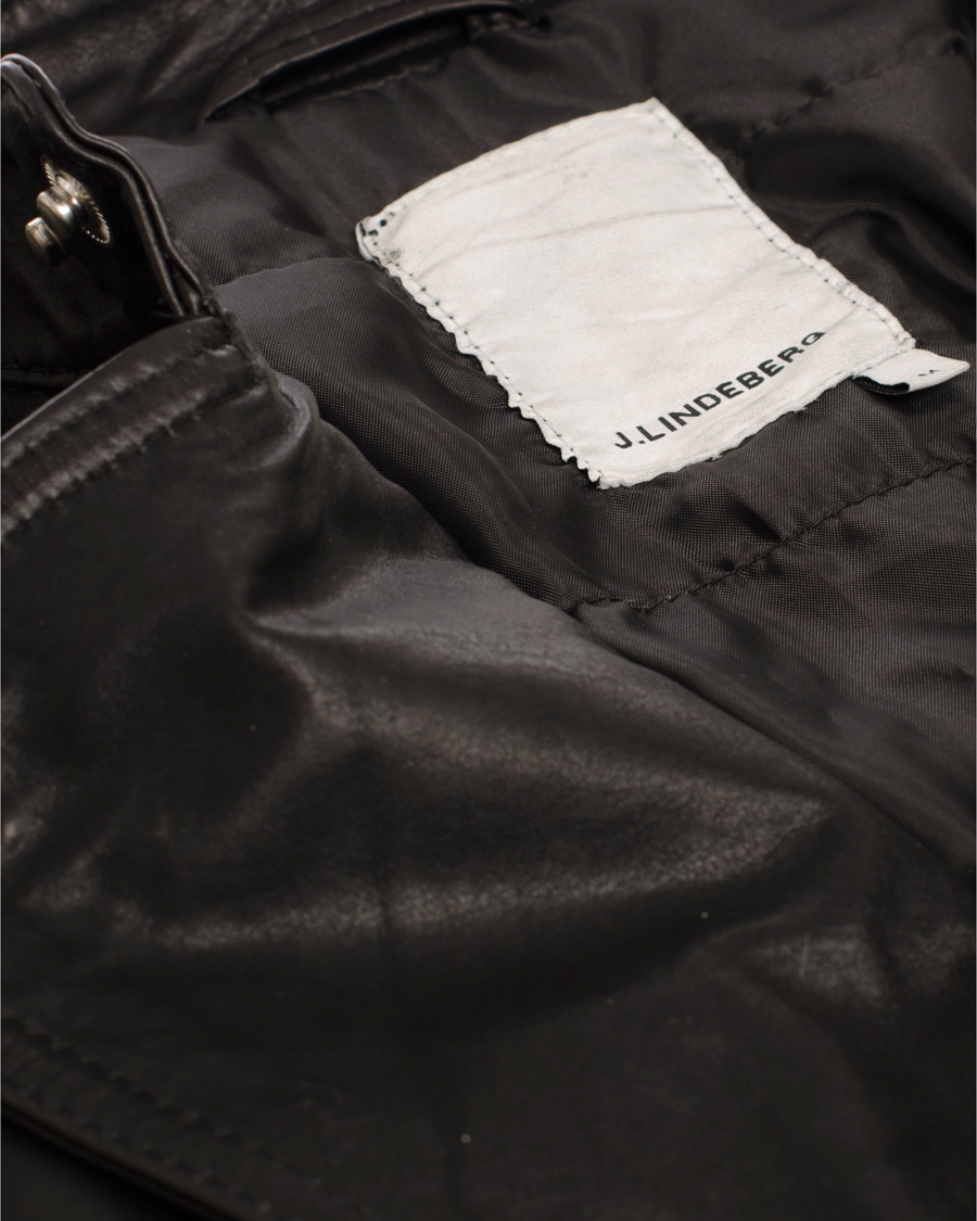 Hombres | Abrigos y chaquetas | J.Lindeberg | Tyrone Sleek Leather Jacket Black