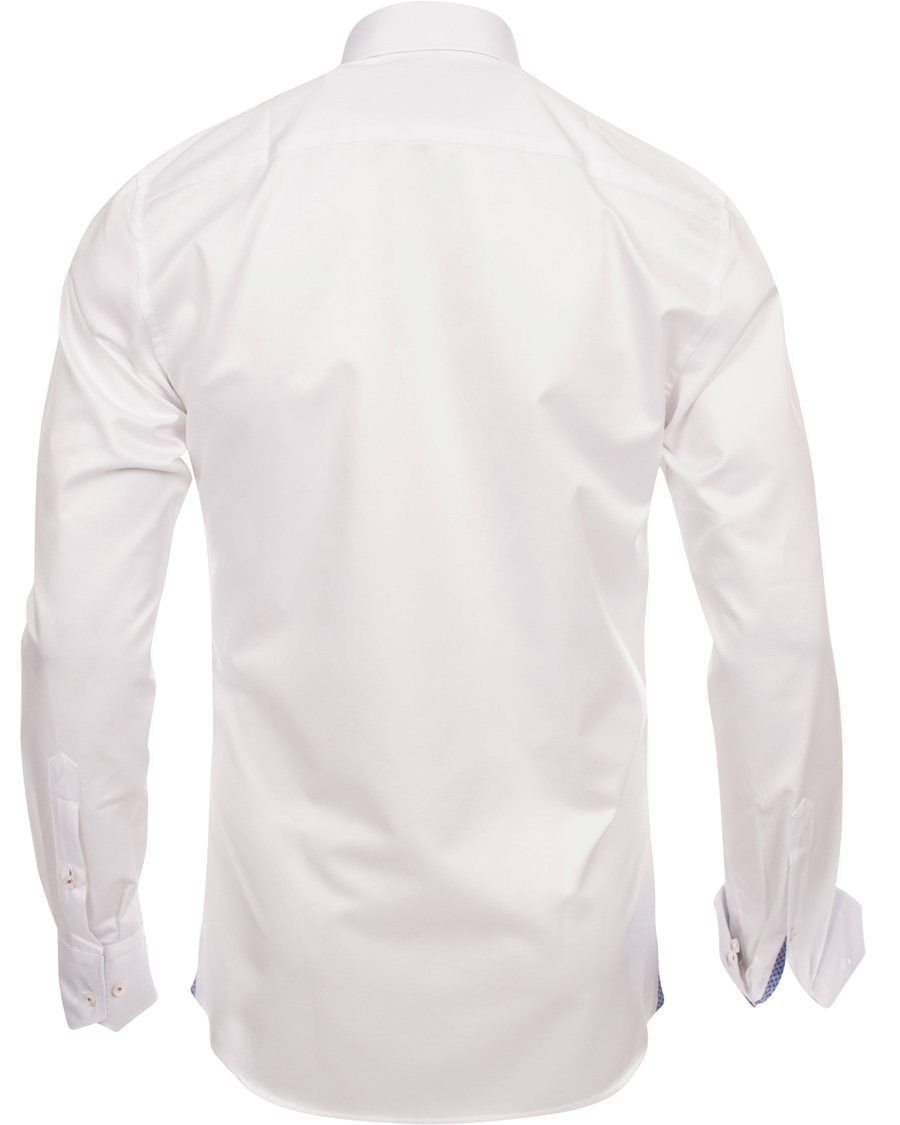 Hombres | Camisas | Stenströms | Slimline Pin Point Oxford Contrast Shirt White Dot