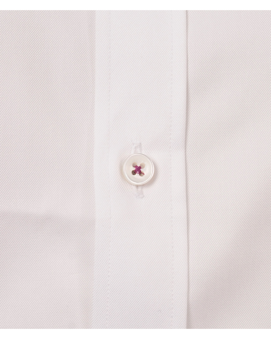 Hombres | Camisas | Stenströms | Slimline Pin Point Oxford Contrast Shirt White Dot