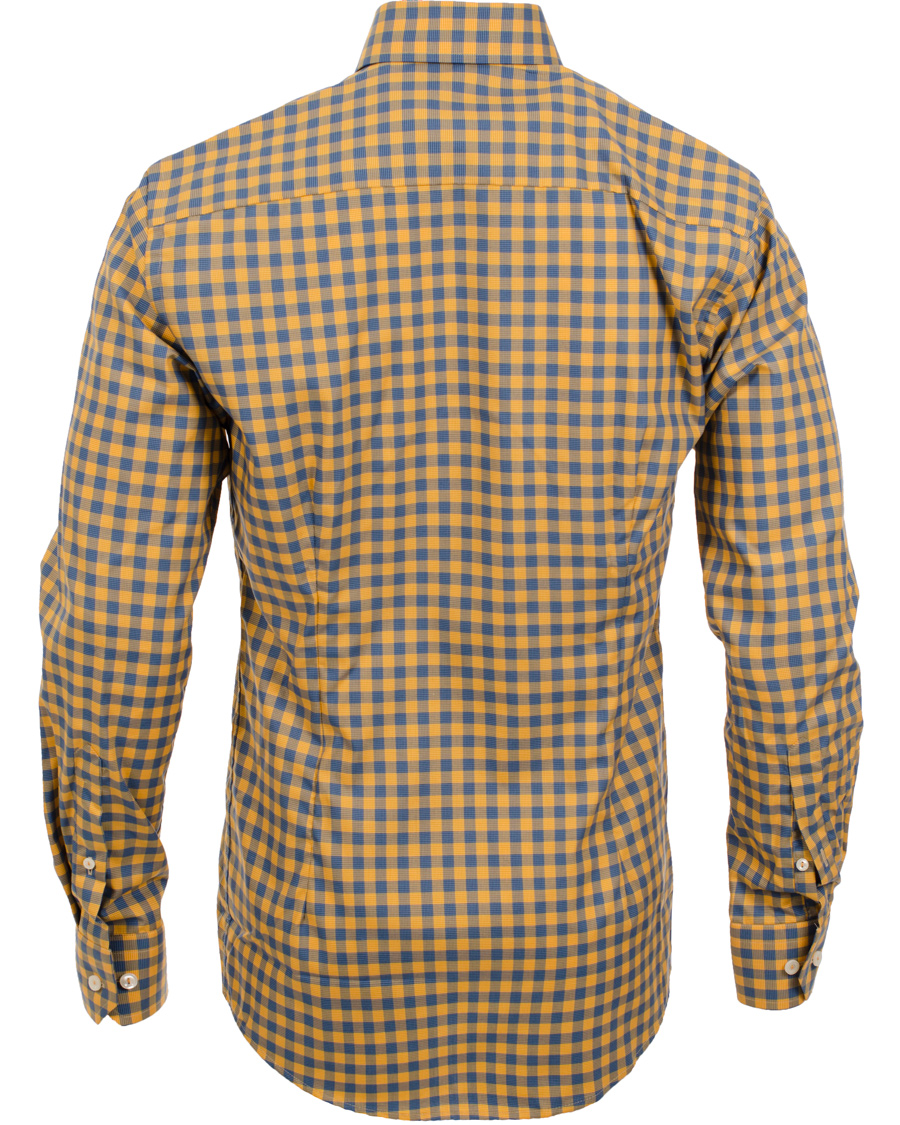 Hombres | Camisas | Eton | Slim Fit Shirt Red Ribbon Check Mustard Yellow