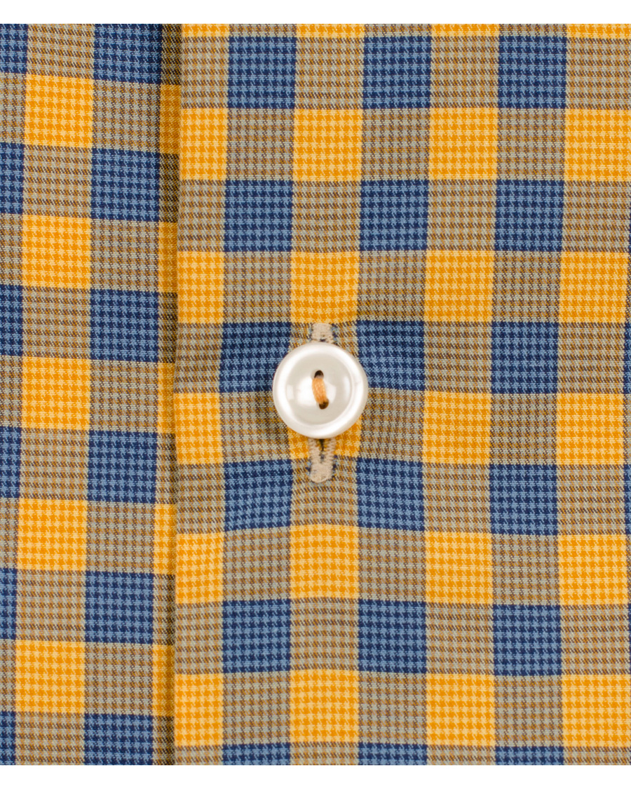 Hombres | Camisas | Eton | Slim Fit Shirt Red Ribbon Check Mustard Yellow