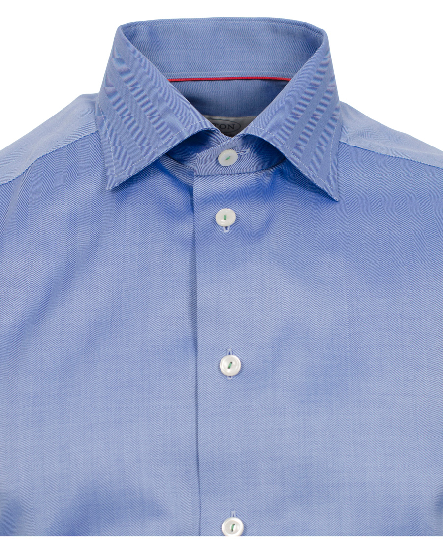 Hombres | Camisas | Eton | Contemporary Fit Shirt Red Ribbon Herringbone Blue