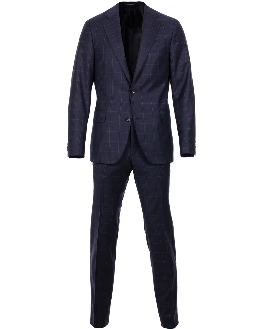 Hombres | Trajes | Oscar Jacobson | Edmund Window Pane Suit Navy