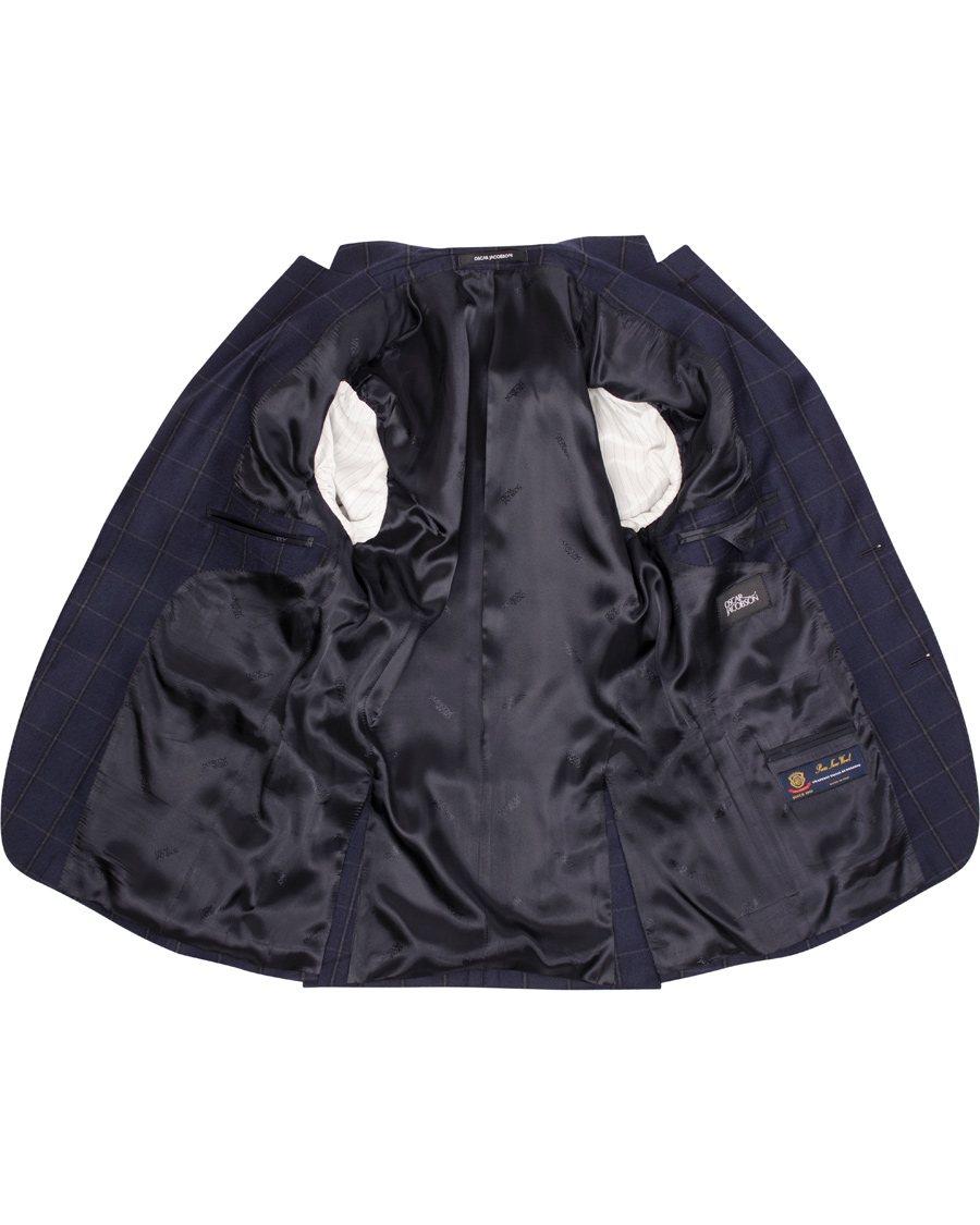 Hombres | Trajes | Oscar Jacobson | Edmund Window Pane Suit Navy
