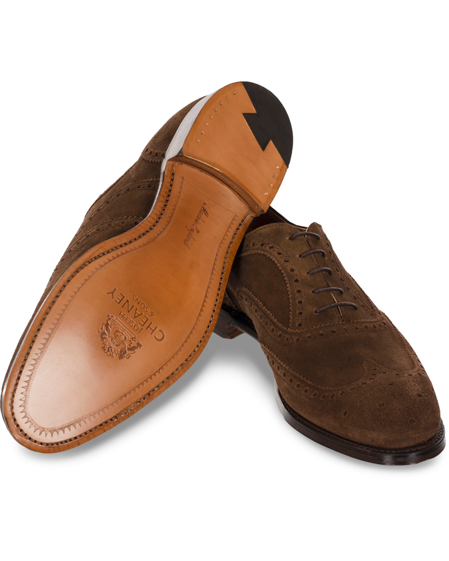 Hombres | Cheaney Arthur III Brogue Brown Plough Suede | Cheaney | Arthur III Brogue Brown Plough Suede