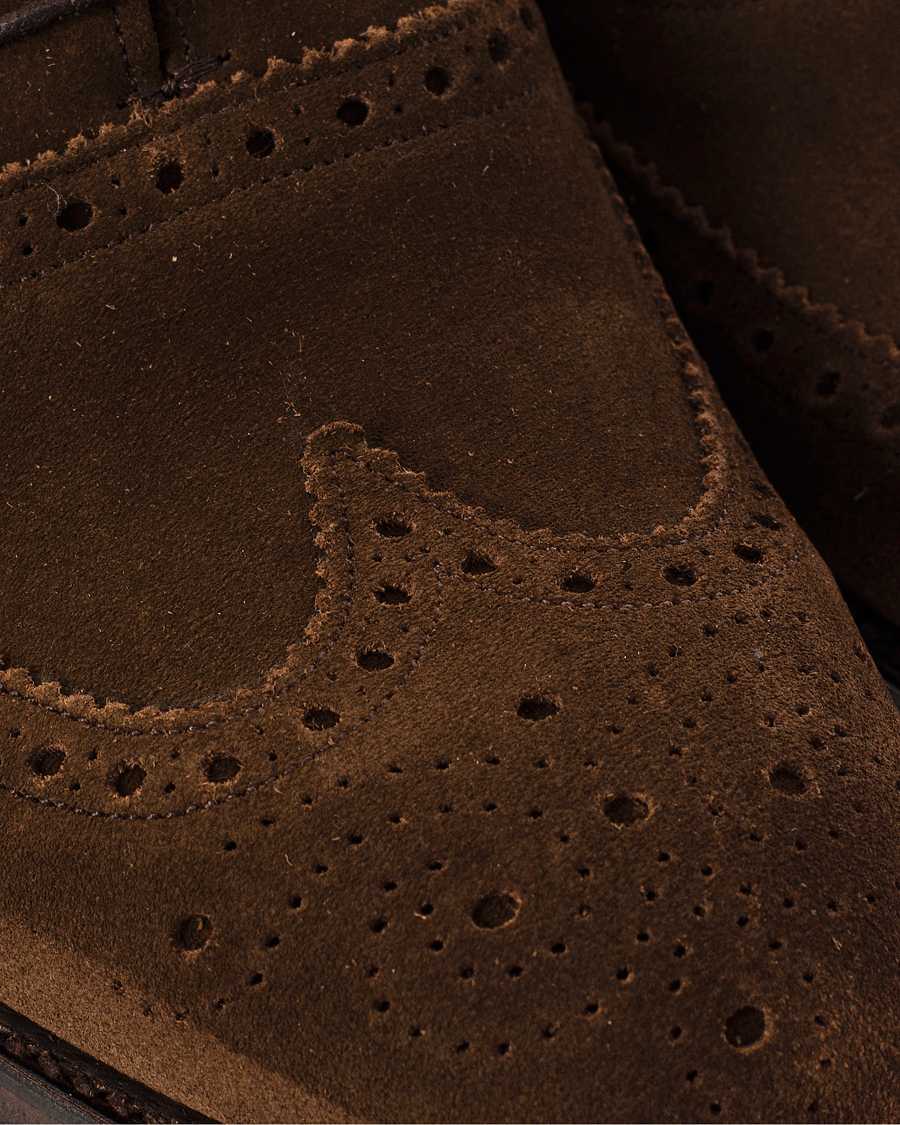 Hombres | Cheaney Arthur III Brogue Brown Plough Suede | Cheaney | Arthur III Brogue Brown Plough Suede