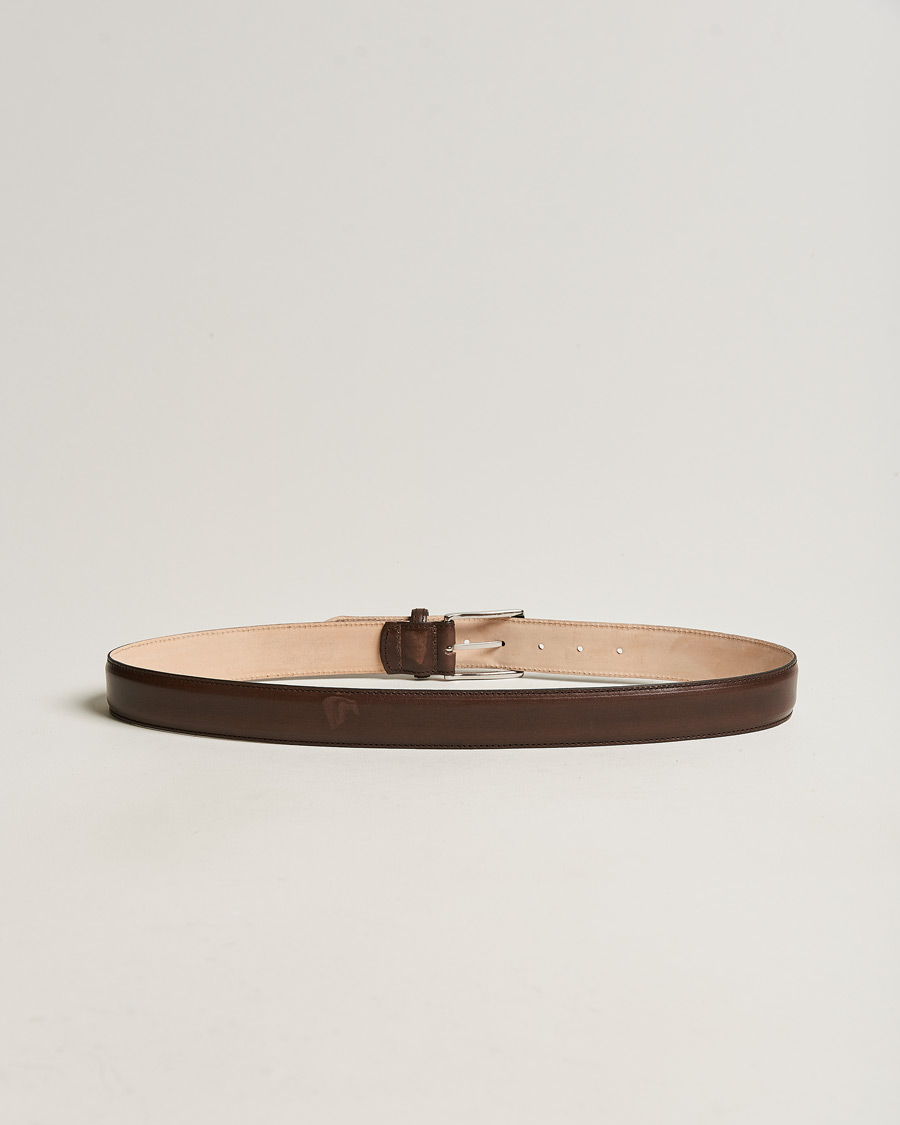 Hombres |  | Loake 1880 | Henry Leather Belt 3,3 cm Dark Brown