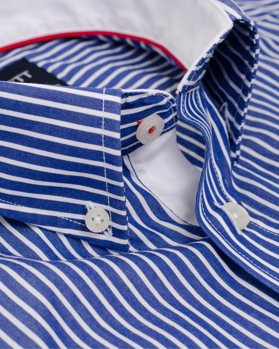 Hombres | Camisas | Hackett | Wide Stripe Emblem Shirt Tailored Fit Blue/White