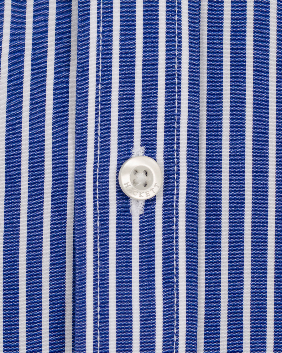 Hombres | Camisas | Hackett | Wide Stripe Emblem Shirt Tailored Fit Blue/White