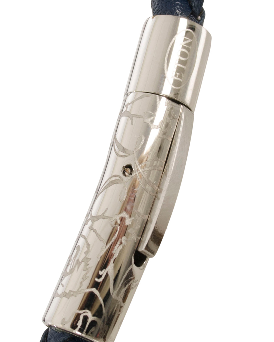 Hombres | Eton Braided Leather Bracelet Navy | Eton | Braided Leather Bracelet Navy