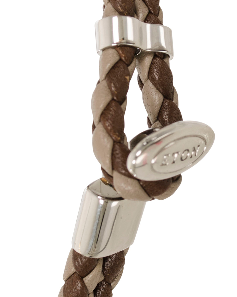 Hombres | Eton Double Braided Leather Bracelet Brown | Eton | Double Braided Leather Bracelet Brown
