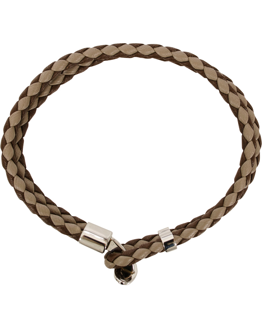 Hombres | Eton Double Braided Leather Bracelet Brown | Eton | Double Braided Leather Bracelet Brown