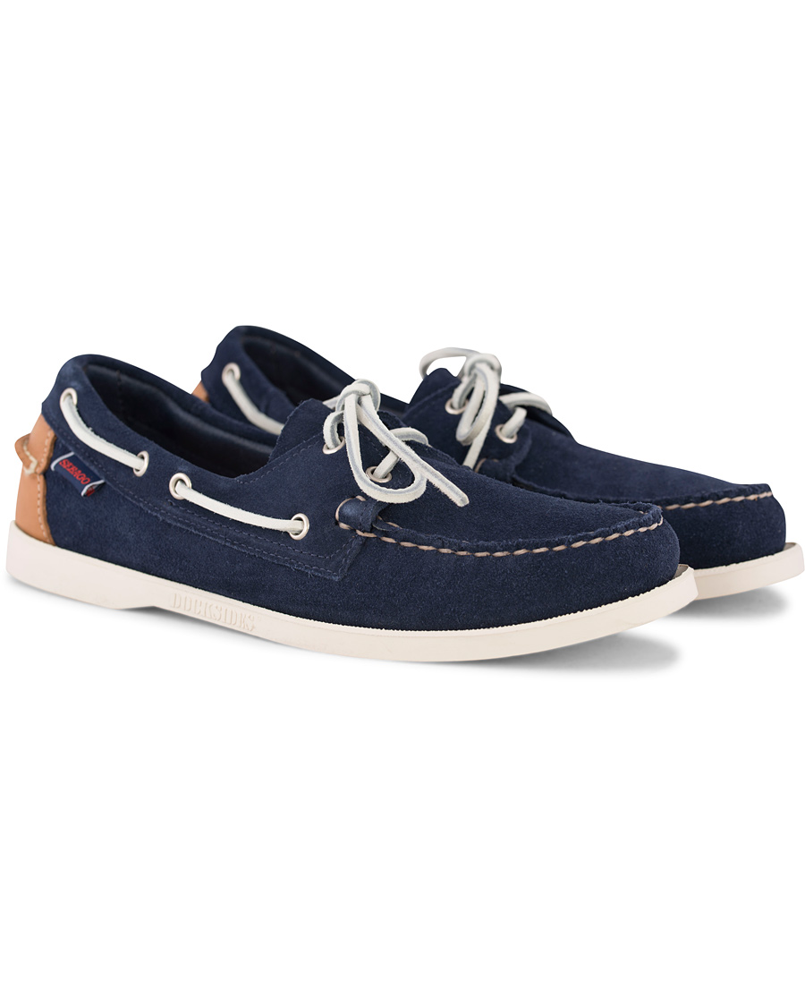 Hombres | Sebago Spinnaker Navy Suede/Tan Leather | Sebago | Spinnaker Navy Suede/Tan Leather
