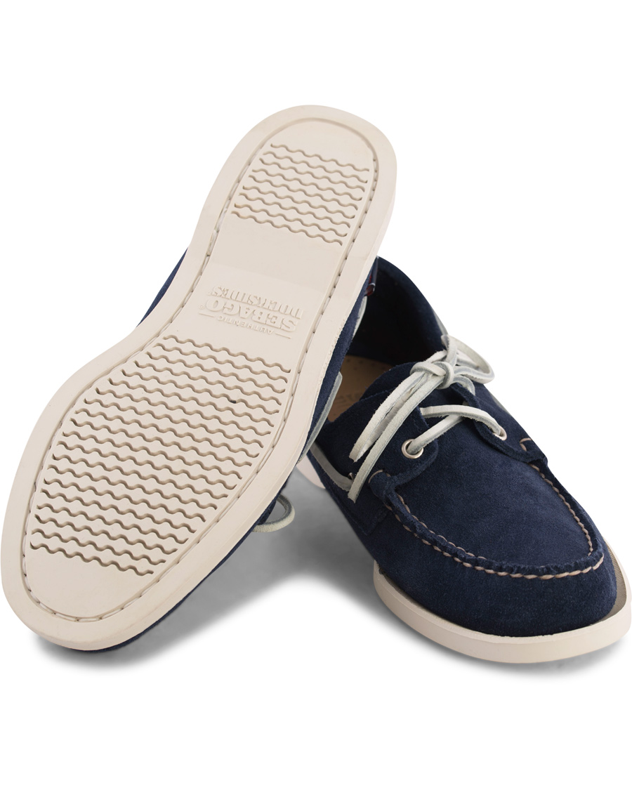 Hombres | Sebago Spinnaker Navy Suede/Tan Leather | Sebago | Spinnaker Navy Suede/Tan Leather