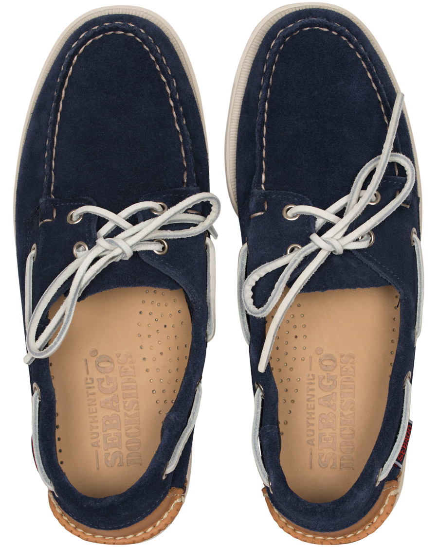Hombres | Sebago Spinnaker Navy Suede/Tan Leather | Sebago | Spinnaker Navy Suede/Tan Leather