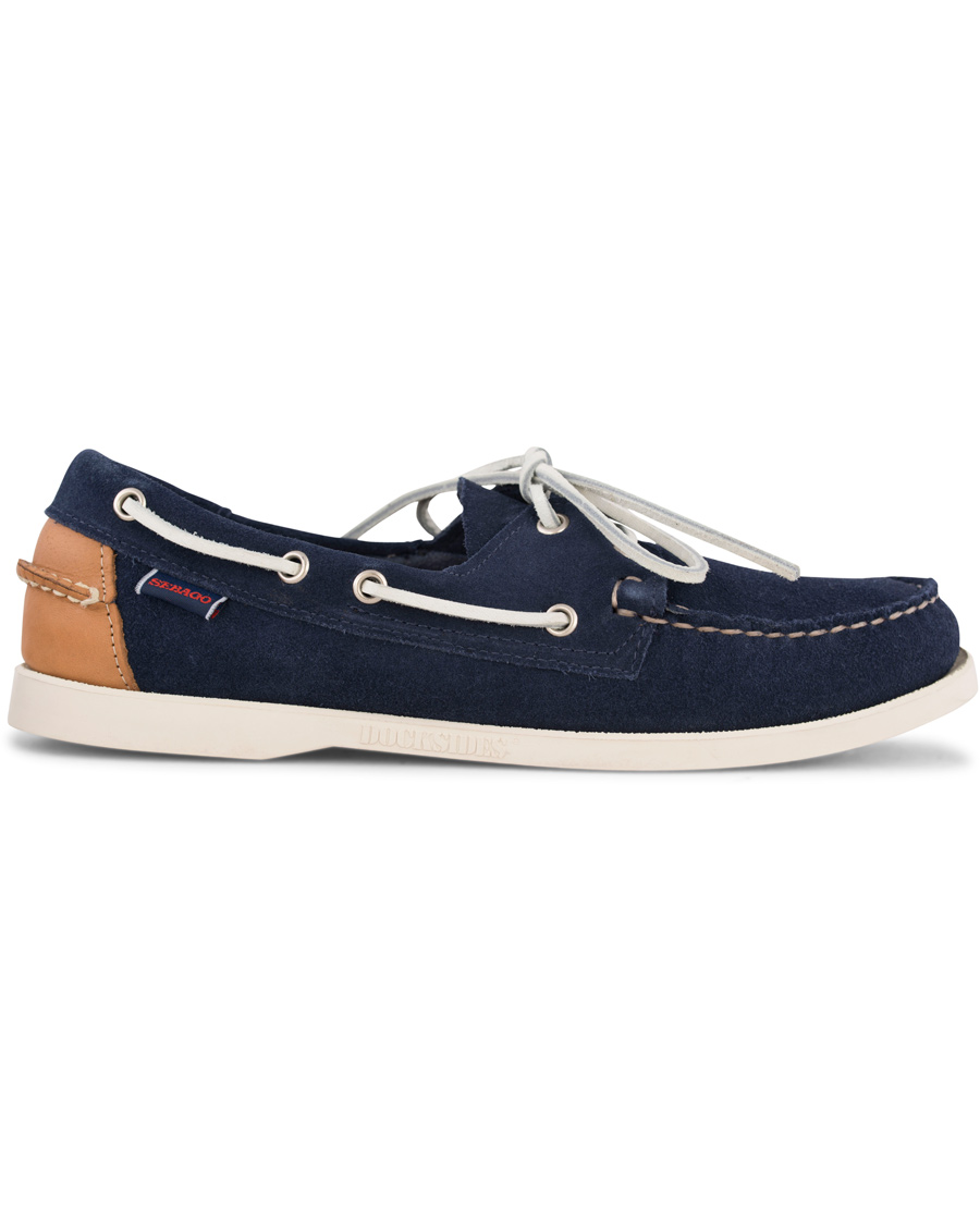 Hombres | Sebago Spinnaker Navy Suede/Tan Leather | Sebago | Spinnaker Navy Suede/Tan Leather