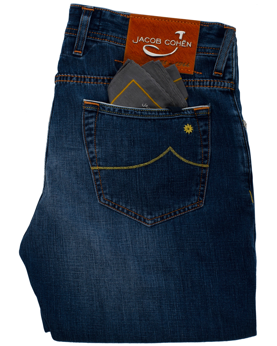 Hombres | Vaqueros | Jacob Cohën | 622 Luxury Edition Jeans Mid Blue/Red Label