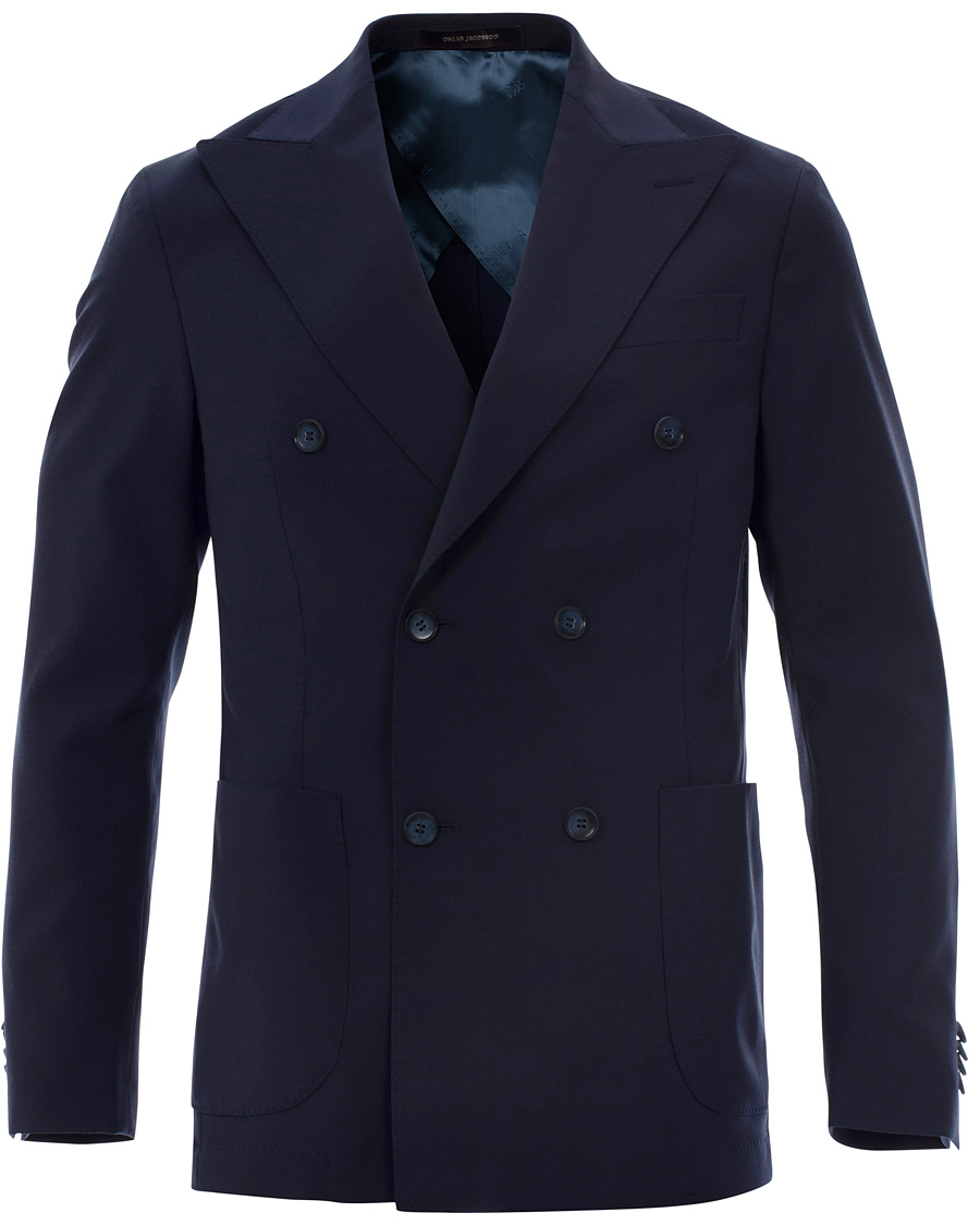 Hombres | Blazers | Oscar Jacobson | Erik Double Breasted Blazer Napoli Blue